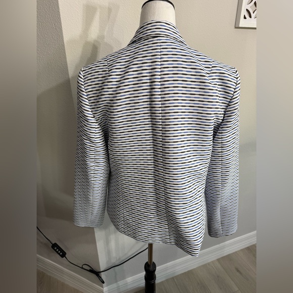 Evan Picone Navy and White Striped Blazer - Picture 3 of 9